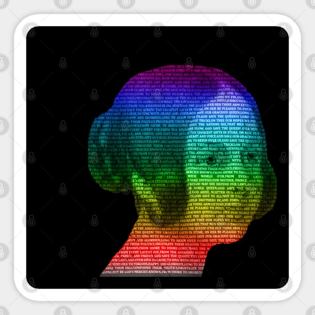 Queen Victoria God save the Queen Text portrait colorful England Sticker by happy-printing